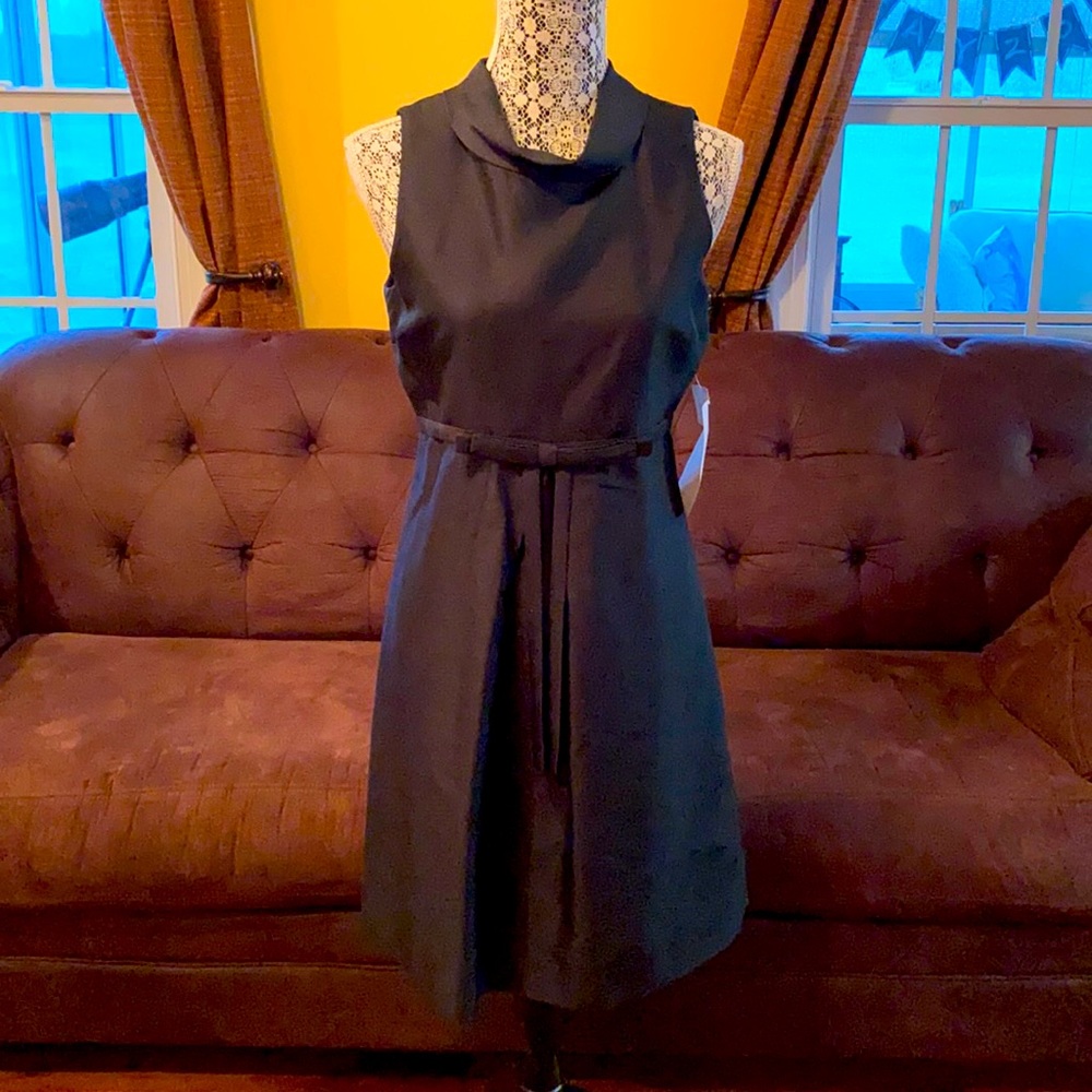 kate spade Black Sleeveless A-Line Dress with Belt